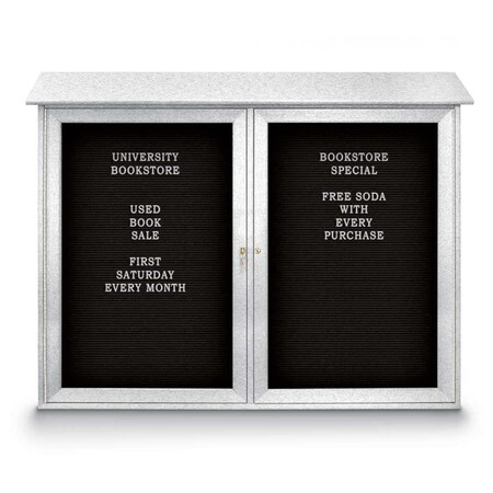 United Visual Products Indoor Enclosed Combo Board, 48"x36", Satin Frame/Black & Pearl UVCB4836-BLACK-PEARL
